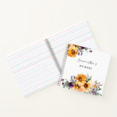 Zonnebloem Waterverf Floral Notitieboek (Binnen)