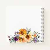Zonnebloem Waterverf Floral Notitieboek (Achterkant)