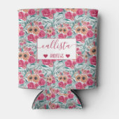 Zonnebloem Waterverf Floral Pattern Blikjeskoeler (Voorkant)