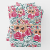 Zonnebloem Waterverf Floral Pattern Inpakpapier Vel (In situ)