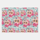Zonnebloem Waterverf Floral Pattern Inpakpapier Vel (Voorkant)