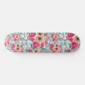 Zonnebloem Waterverf Floral Pattern Persoonlijk Skateboard (Horizontaal)