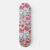 Zonnebloem Waterverf Floral Pattern Persoonlijk Skateboard (Voorkant)