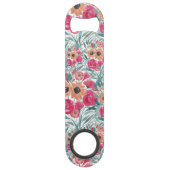 Zonnebloem Waterverf Floral Pattern Speed Flessenopener (Achterkant)