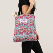 Zonnebloem Waterverf Floral Pattern Tote Bag (Dichtbij)