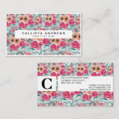 Zonnebloem Waterverf Floral Pattern Visitekaartje (Voorkant / Achterkant)