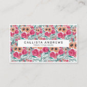 Zonnebloem Waterverf Floral Pattern Visitekaartje (Voorkant)