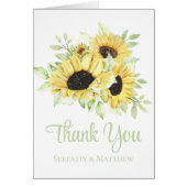 Zonnebloem Waterverf Floral Weddenschap Dank je (Voorkant)