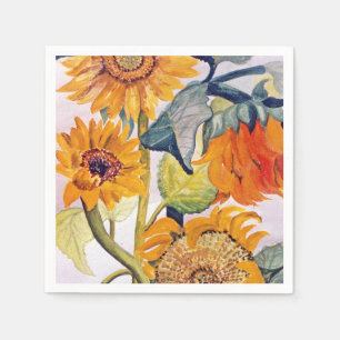 Zonnebloem Waterverf Flower Art Servet