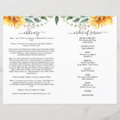 Zonnebloem Waterverf Foto Funeral Full Programme (Achterkant)