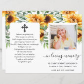 Zonnebloem Waterverf Foto Funeral Full Programme (Voorkant / Achterkant)