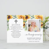 Zonnebloem Waterverf Foto Funeral Full Programme (Staand voorkant)