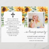 Zonnebloem Waterverf Foto Funeral Full Programme (Voorkant)