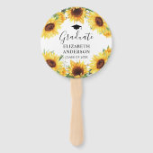 Zonnebloem Waterverf Fotoklasse Afstuderen Handwaaier (Voorkant)