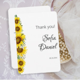 Zonnebloem waterverf geel Flat Thank You Card Bedankkaart