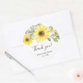 Zonnebloem waterverf geel witte zonnebloemen ronde sticker (Envelop)