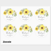 Zonnebloem waterverf geel witte zonnebloemen ronde sticker (Vel)