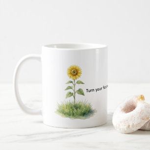 Zonnebloem Waterverf Illustratie Koffiemok
