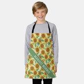 Zonnebloem Waterverf Kleurrijke Gepersonaliseerde Schort (Gedragen)