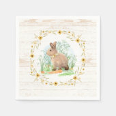 Zonnebloem Waterverf konijnentuin Servet (Voorkant)