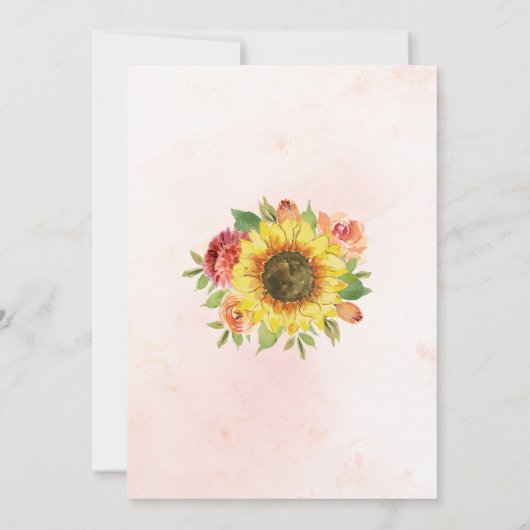 Zonnebloem Waterverf Koraalbloem Kaart (Achterkant)