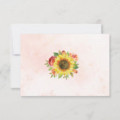 Zonnebloem Waterverf Koraalbloem RSVP Kaartje (Achterkant)