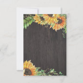Zonnebloem Waterverf Land Bruiloft RSVP Kaarten Kaartje (Achterkant)