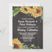 Zonnebloem Waterverf land bruiloft uitnodigingen (Voorkant)