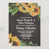 Zonnebloem Waterverf land bruiloft uitnodigingen (Voorkant / Achterkant)