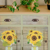 Zonnebloem Waterverf Mason Jars Wood ontkoppeling Tissuepapier