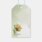 Zonnebloem Waterverf Meisje Verjaardag Dank u Cadeaulabel (Achterkant)