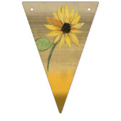 Zonnebloem Waterverf Meisje Verjaardag Vlaggetjes (Eerste vlag)