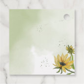 Zonnebloem Waterverf Meisje Zwart Verjaardag Bedankjes Labels (Achterkant)