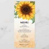 Zonnebloem Waterverf Menu Kaart (Voorkant)