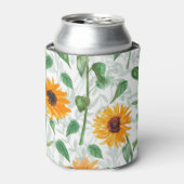 Zonnebloem waterverf, naadloos zomerpatroon. blikjeskoeler (Blikje Voorkant)