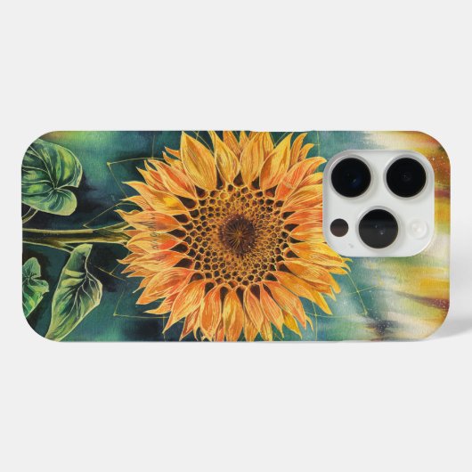 Zonnebloem Waterverf onder het noorderlicht Case-Mate iPhone Case (Achterkant (horizontaal))