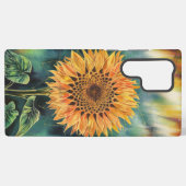 Zonnebloem Waterverf onder het noorderlicht Samsung Galaxy Hoesje (Achterkant horizontaal)