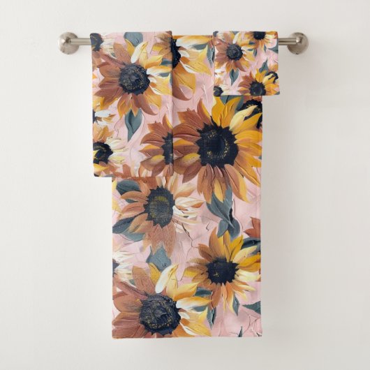 Zonnebloem Waterverf ontwerp Bad Handdoek (Insitu)