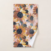 Zonnebloem Waterverf ontwerp Bad Handdoek (Handdoek)