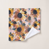 Zonnebloem Waterverf ontwerp Bad Handdoek (Wasdoekje)