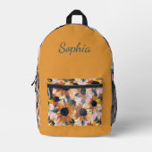 Zonnebloem Waterverf ontwerp Bedrukte Rugzak (Voorkant)