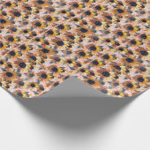 Zonnebloem Waterverf ontwerp Cadeaupapier (Hoek)