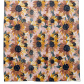 Zonnebloem Waterverf ontwerp Douchegordijn (Voorkant)