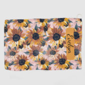 Zonnebloem Waterverf ontwerp Golfhanddoek (Horizontaal)