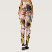 Zonnebloem Waterverf ontwerp Leggings (Achterkant)