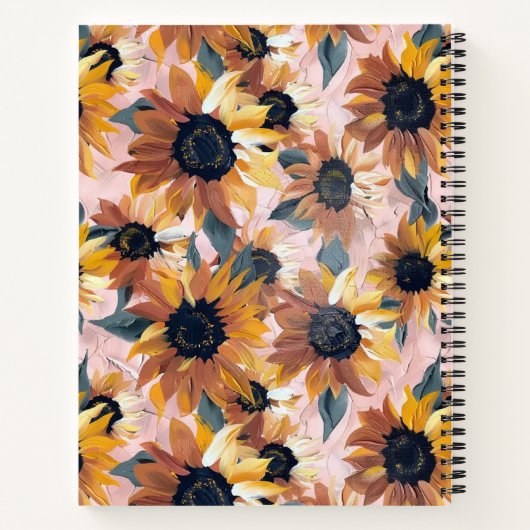 Zonnebloem Waterverf ontwerp Notitieboek (Achterkant)