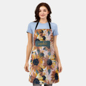 Zonnebloem Waterverf ontwerp Schort (Gedragen)