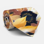 Zonnebloem Waterverf ontwerp Stropdas (Opgerold)