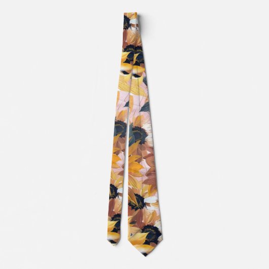 Zonnebloem Waterverf ontwerp Stropdas (Achterkant)