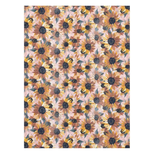 Zonnebloem Waterverf ontwerp Tafelkleed (Voorkant)